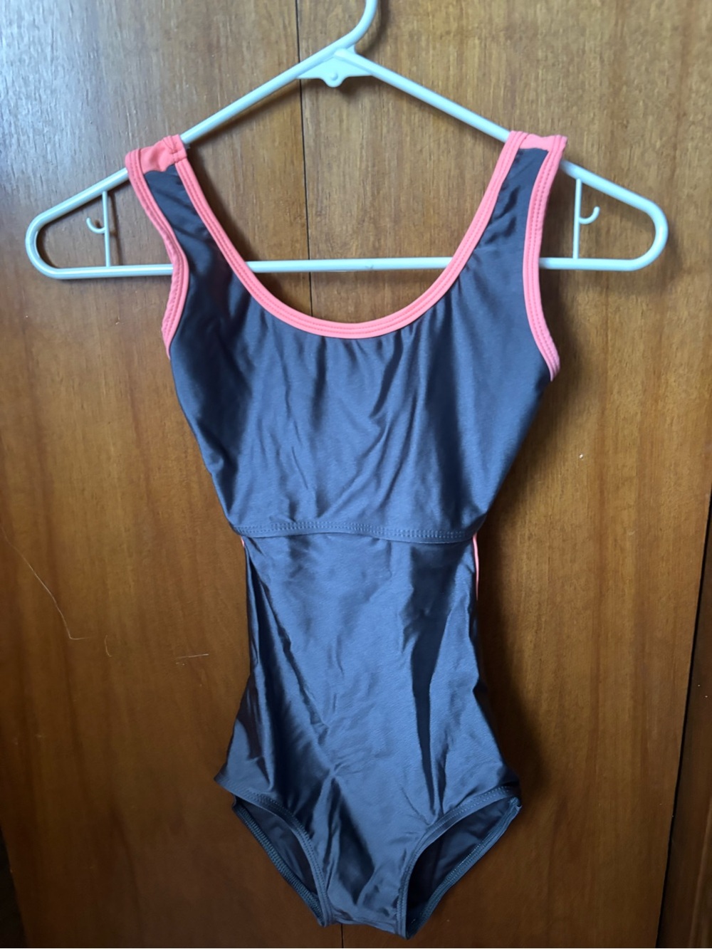Women’s Gray/Silver Leotard with Salmon Trim